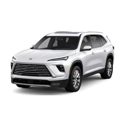 A white SUV is shown from the front left angle on a plain background. The vehicle has sleek, modern lines, distinctive headlights, and a bold front grille. It features alloy wheels and a streamlined design typical of contemporary SUVs.