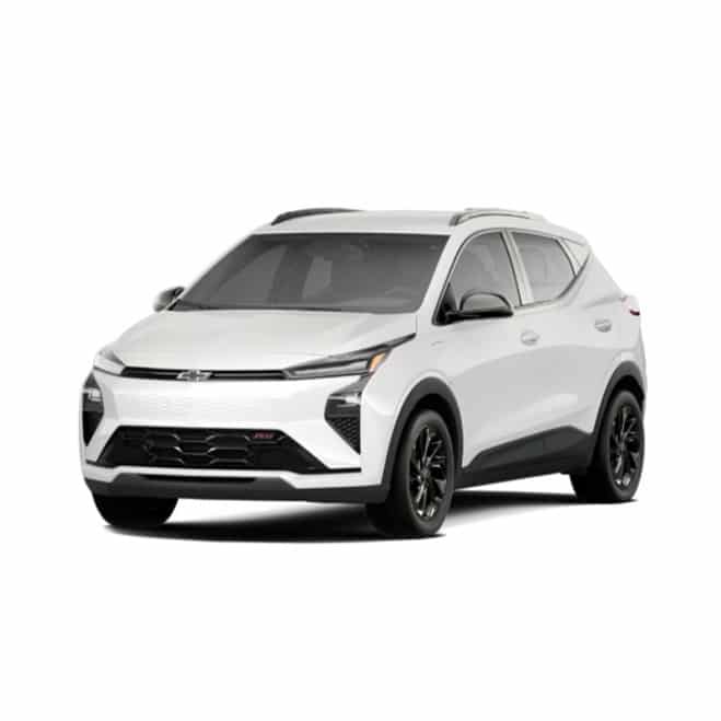 A white SUV with a sleek and modern design, featuring black accents on the front grille, roof, and wheel arches. It has distinct LED headlights and alloy wheels, set against a plain white background.