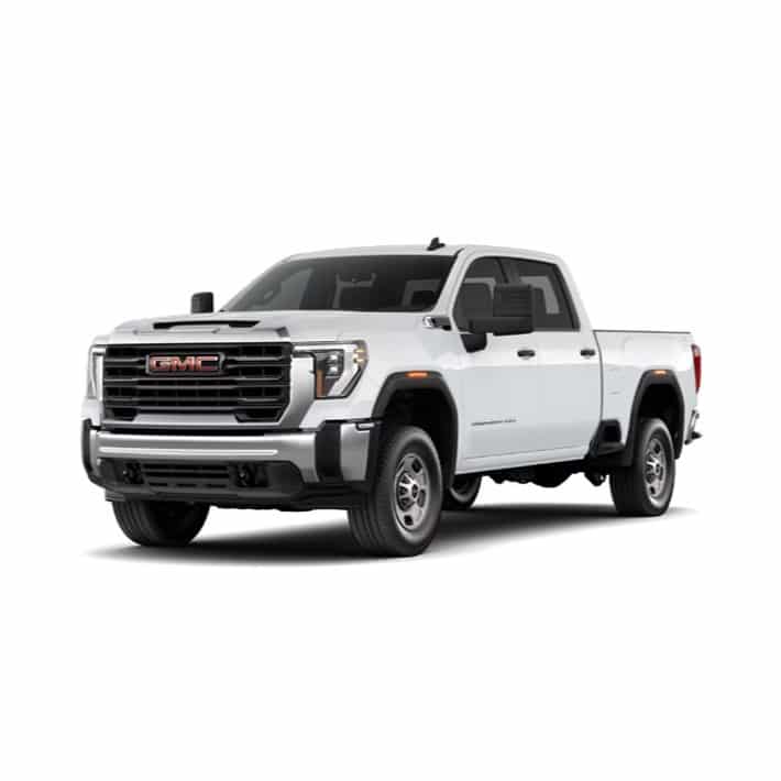 White SUV with a bold front grille and chrome accents, viewed from the front-right angle. The vehicle has sleek headlights and alloy wheels, standing on a plain white background.